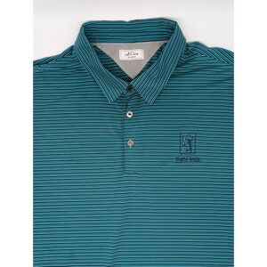 Adidas adipure TPC Myrtle Beach Shirt Stripe Golf Polo Men's Large Green Blue